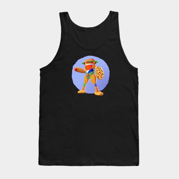 Mecha Burger Tank Top by Dirgu